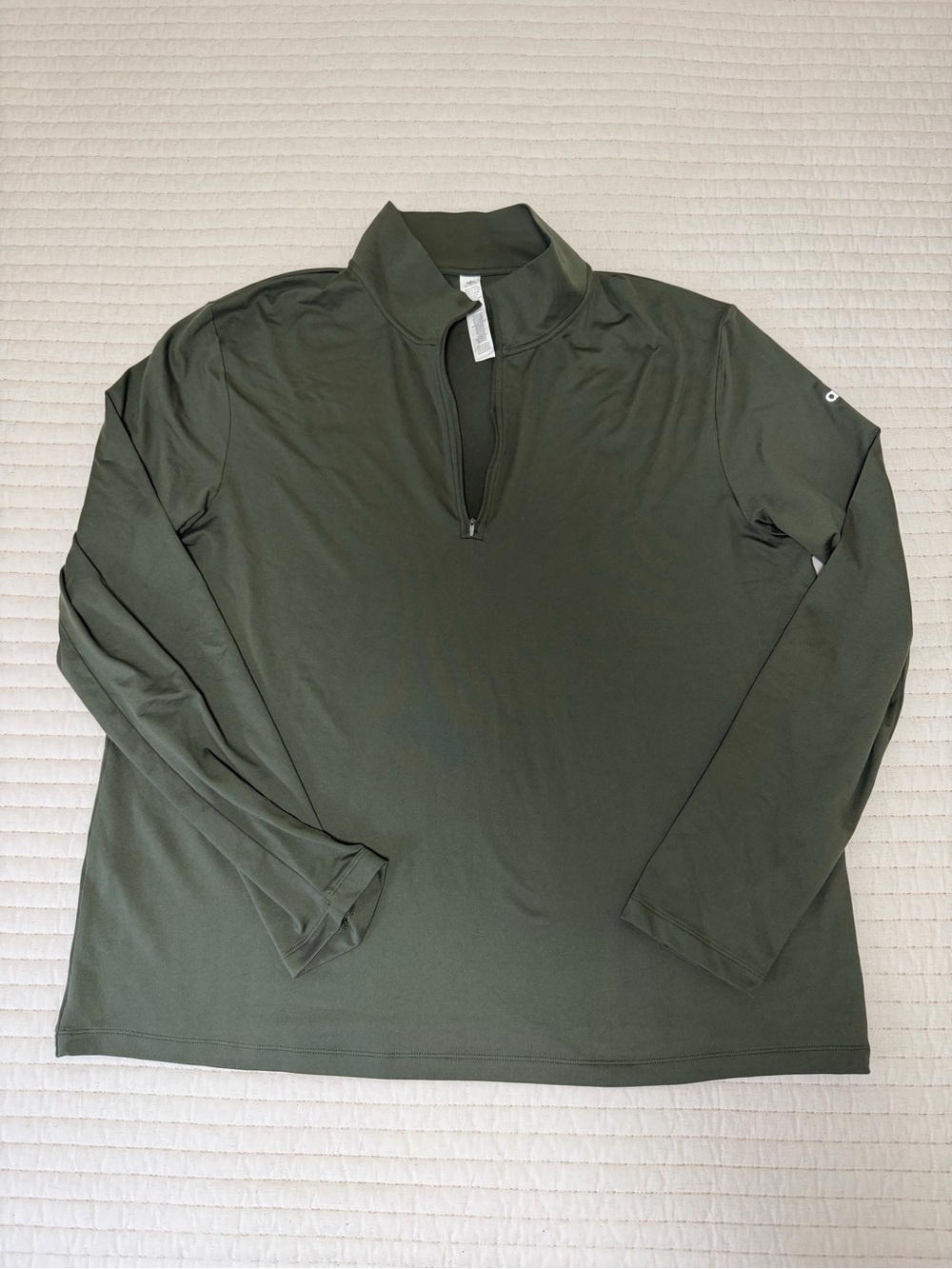 ALO Yoga Olive Green Long Sleeve Quarter-Zip Top